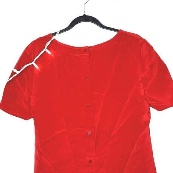 Vintage Carlisle Women's 6 EUC Buttoned Silk Short Sleeve Round Neck Cute Blouse - Picture 8 of 11